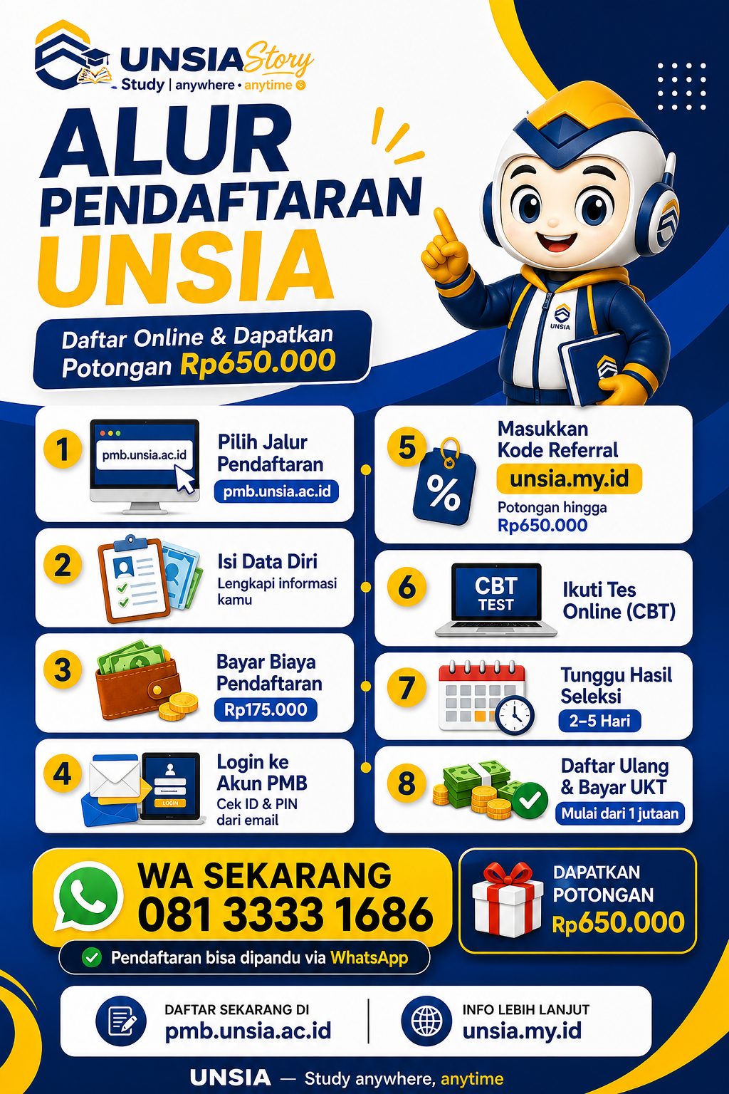 Alur Pendaftaran Mahasiswa Baru UNSIA